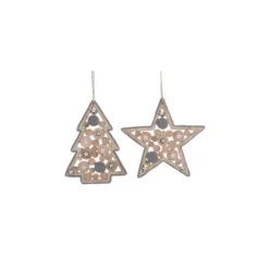 Albero o Stella da Appendere Grigio 13 cm. Pezzo Singolo