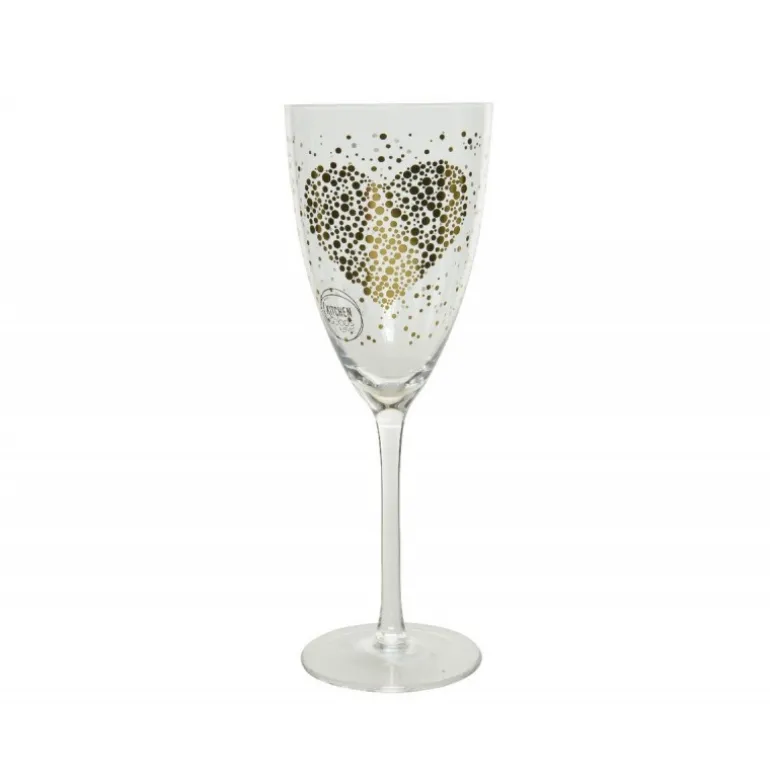 Calice in vetro con stampa cuore 23 cm