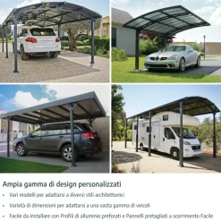 Canopia Alpine Alto RV Carport in Alluminio 3.6 X 4.4 m