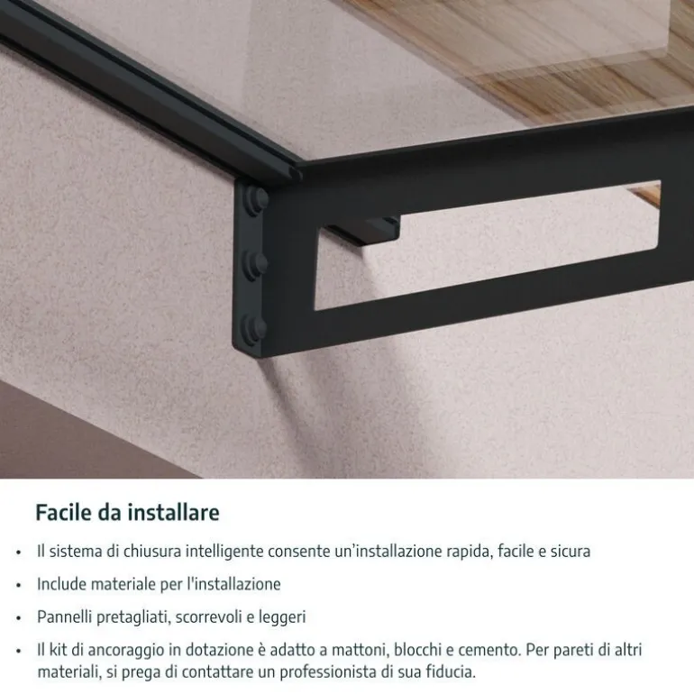 Canopia Amsterdam Pensilina Da Esterno 670X140 cm Trasparente