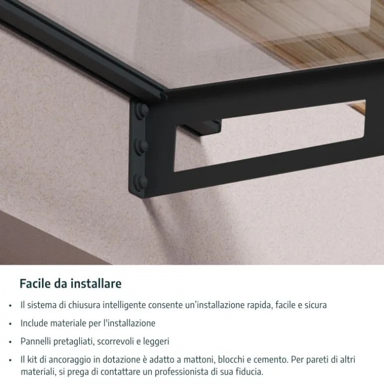 Canopia Amsterdam Pensilina Da Esterno 670X140 cm Trasparente