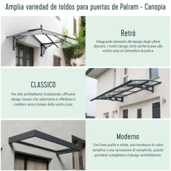 Canopia Aquila Pensilina Da Esterno 150X91 cm Grigio