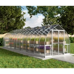 Canopia Bella Doppio Strato Serra Da Giardino in Policarbonato 844X244X219 cm Argento