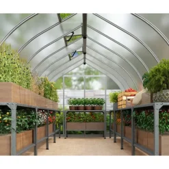 Canopia Bella Doppio Strato Serra Da Giardino in Policarbonato 844X244X219 cm Argento