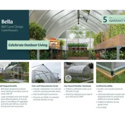 Canopia Bella Doppio Strato Serra Da Giardino in Policarbonato 844X244X219 cm Argento