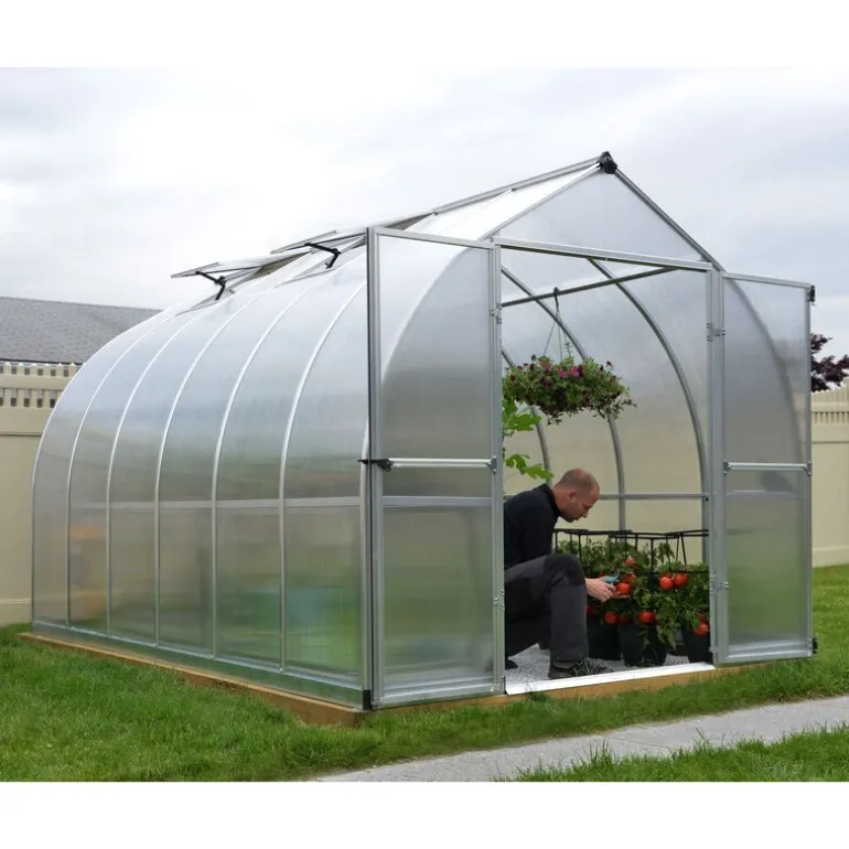 Canopia Bella Doppio Strato Serra Da Giardino in Policarbonato 367X244X219 cm Argento