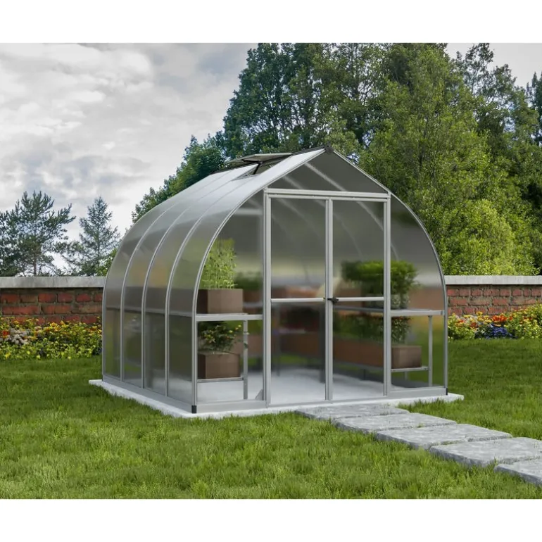 Canopia Bella Doppio Strato Serra Da Giardino in Policarbonato 244X244X219 cm Argento