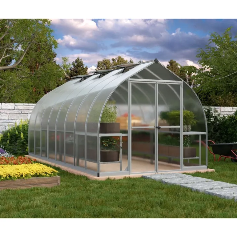 Canopia Bella Doppio Strato Serra Da Giardino in Policarbonato 490X244X219 cm Argento