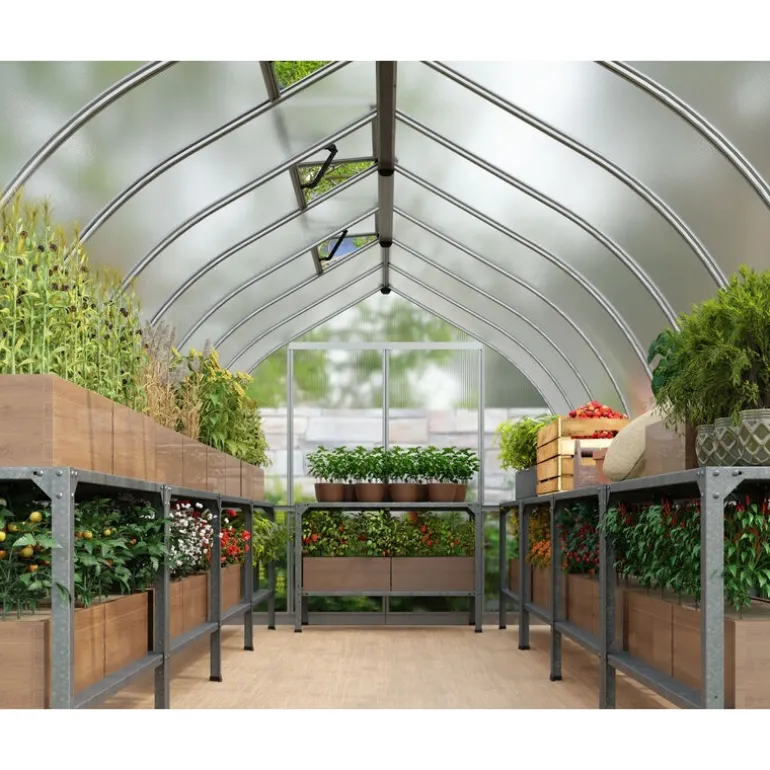 Canopia Bella Doppio Strato Serra Da Giardino in Policarbonato 490X244X219 cm Argento