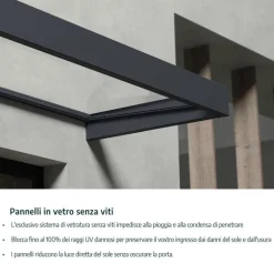 Canopia Bordeaux Pensilina Da Esterno 670X140 cm Doppio Strato