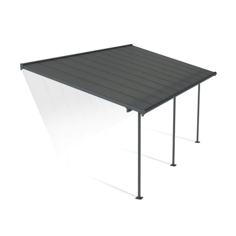 Canopia Capri Pergola Addossata in Alluminio 3X6.2 m Grigio
