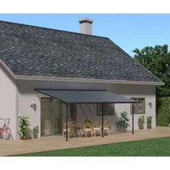 Canopia Capri Pergola Addossata in Alluminio 3X6.2 m Grigio