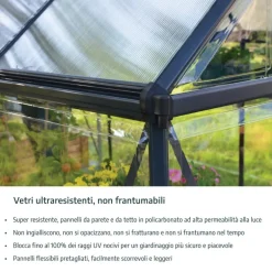 Canopia Eco Grow Doppio Strato Serra Da Giardino in Policarbonato 259X204X198 cm Verde