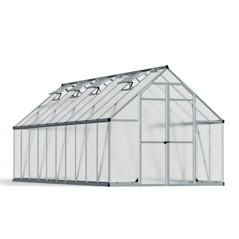 Canopia Essence Doppio Strato Serra Da Giardino in Policarbonato 607X244X229 cm Argento