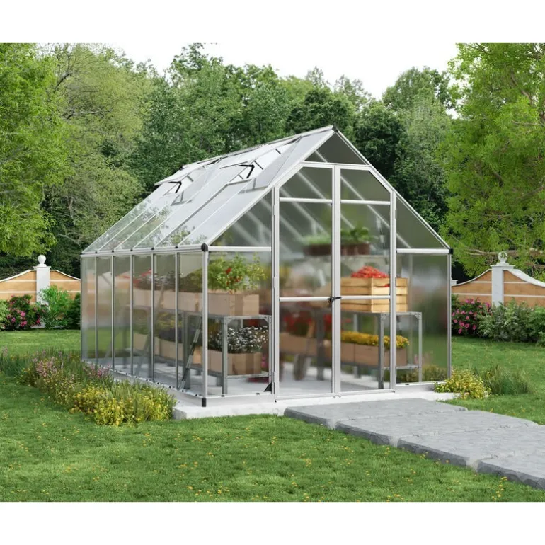 Canopia Essence Doppio Strato Serra Da Giardino in Policarbonato 367X244X229 cm Argento