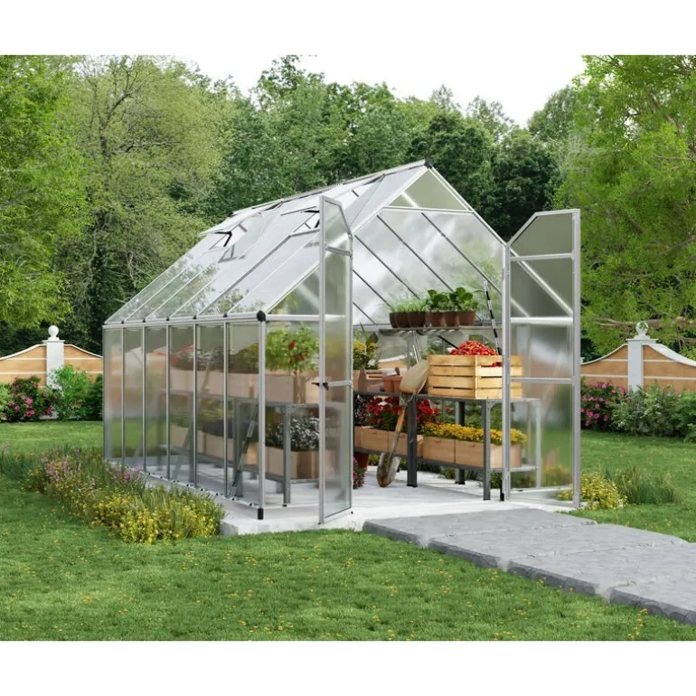 Canopia Essence Doppio Strato Serra Da Giardino in Policarbonato 367X244X229 cm Argento