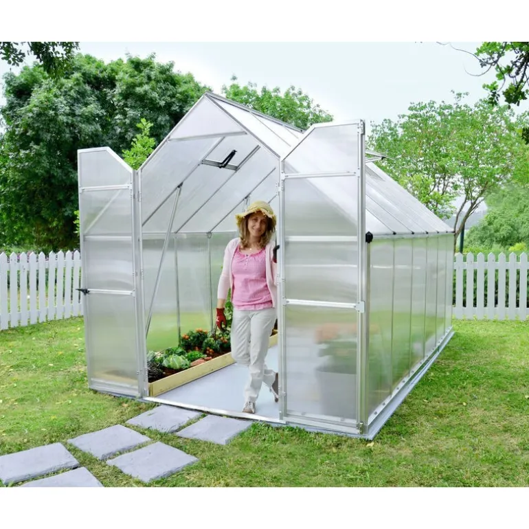 Canopia Essence Doppio Strato Serra Da Giardino in Policarbonato 367X244X229 cm Argento