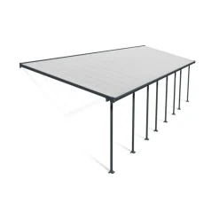 Canopia Feria Pergola Addossata in Alluminio 3X11.56 m Grigio