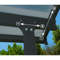 Canopia Feria Pergola Addossata in Alluminio 3X3 m Grigio