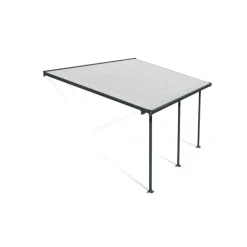 Canopia Feria Pergola Addossata in Alluminio 3X5.5 m Grigio