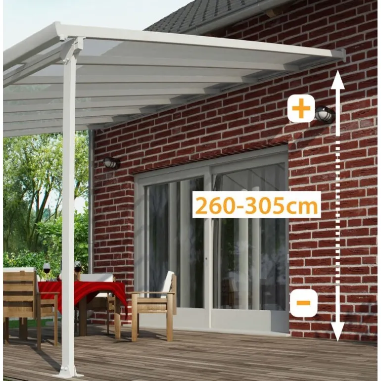 Canopia Feria Pergola Addossata in Alluminio 3X9.2 m Grigio