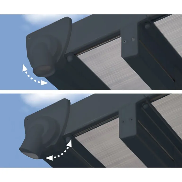 Canopia Feria Pergola Addossata in Alluminio 3X8.5 m Grigio