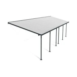 Canopia Feria Pergola Addossata in Alluminio 3X9.7 m Grigio