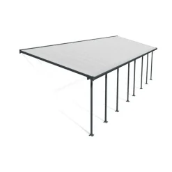 Canopia Feria Pergola Addossata in Alluminio 3X10.4 m Grigio