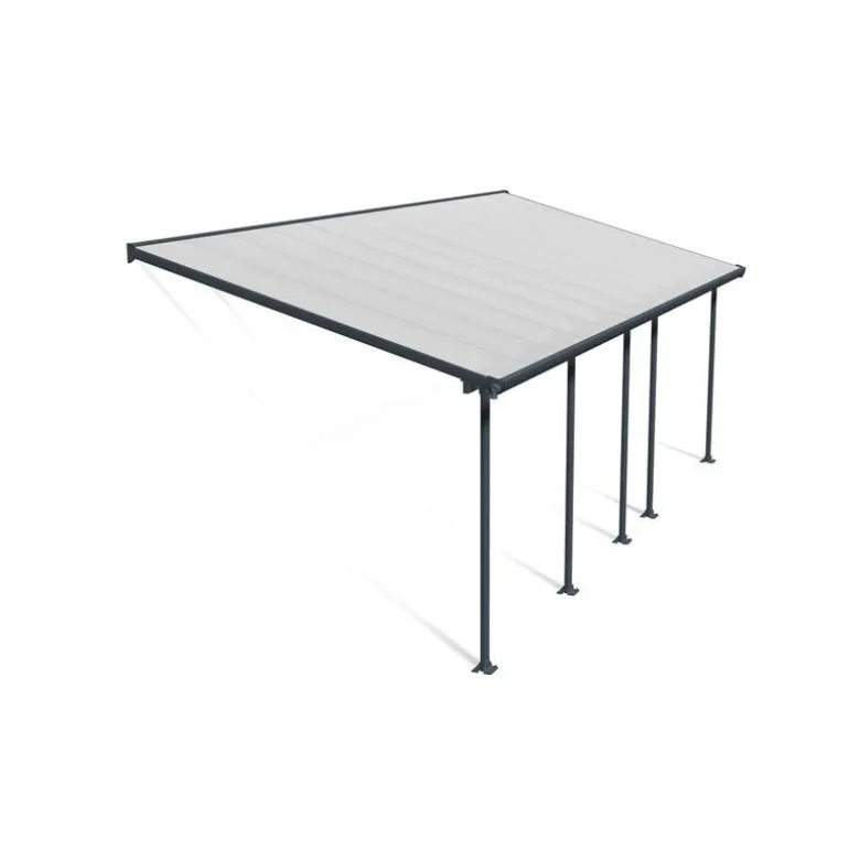 Canopia Feria Pergola Addossata in Alluminio 3X7.3 m Grigio