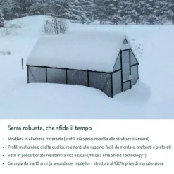 Canopia Harmony Trasparente Serra Da Giardino in Policarbonato 126X185X208 cm Argento