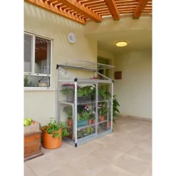 Canopia Lean-To Serra Da Giardino in Policarbonato 125X63X160 cm Trasparente
