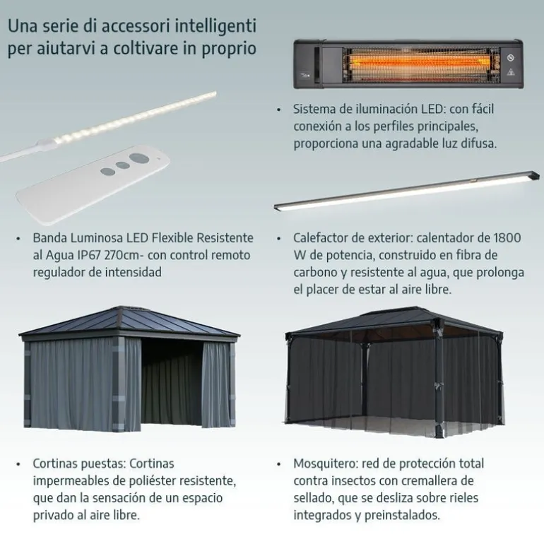 Canopia Monaco Gazebo Esagonale in Alluminio 3.6X4 m