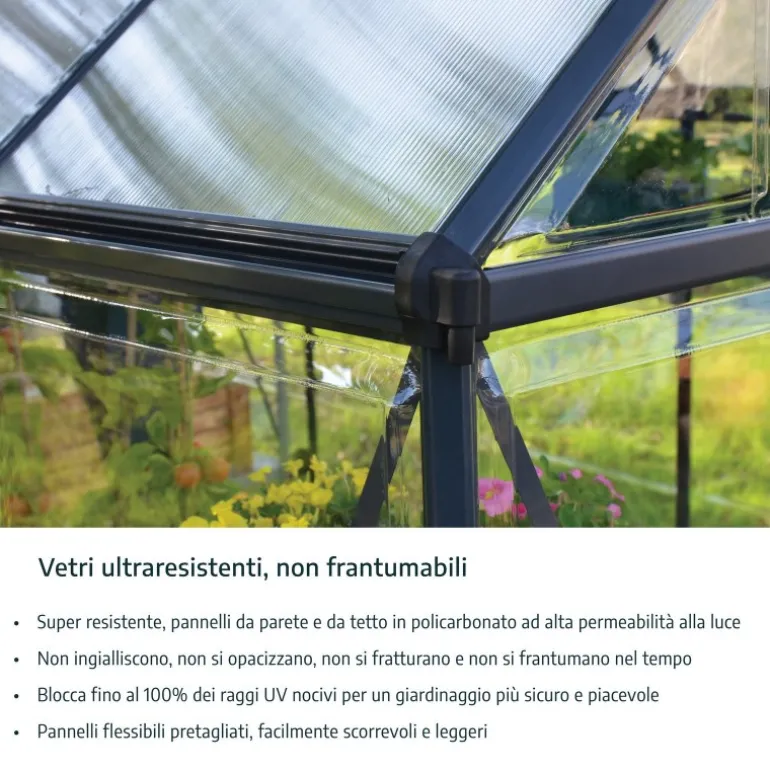 Canopia Mythos Doppio Strato Serra Da Giardino in Policarbonato 370X185X208 cm Argento