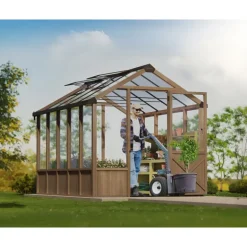 Canopia NATURA Doppio Strato Serra Da Giardino in Policarbonato 360X237.5X261 cm - Legno di cedro