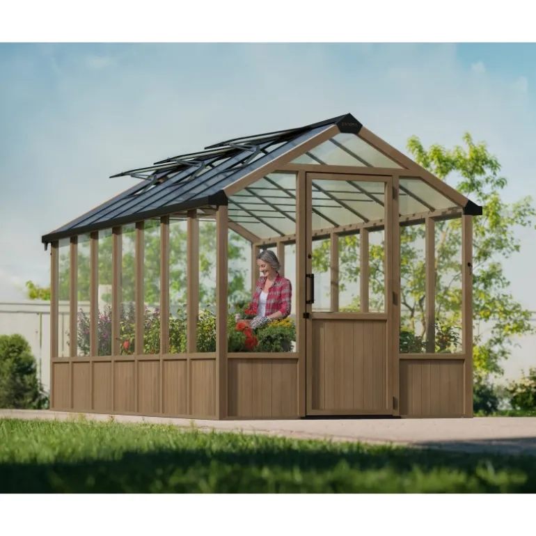 Canopia NATURA Doppio Strato Serra Da Giardino in Policarbonato 500.5X237.5X261 cm - Legno di cedro