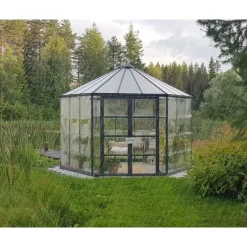 Canopia Oasis Serra Da Giardino in Policarbonato Esagonale 363X316X289 cm Grigio