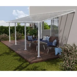 Canopia Olympia Pergola Addossata in Alluminio 3X8.6 m Grigio