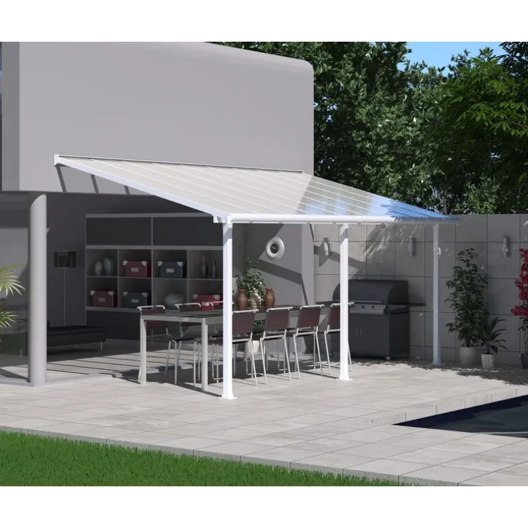 Canopia Olympia Pergola Addossata in Alluminio 3X5.5 m Grigio