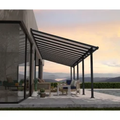 Canopia Olympia Pergola Addossata in Alluminio 3X9.2 m Grigio
