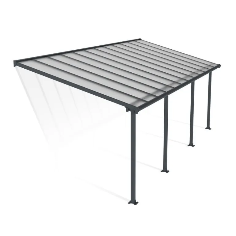Canopia Olympia Pergola Addossata in Alluminio 3X7.4 m Grigio