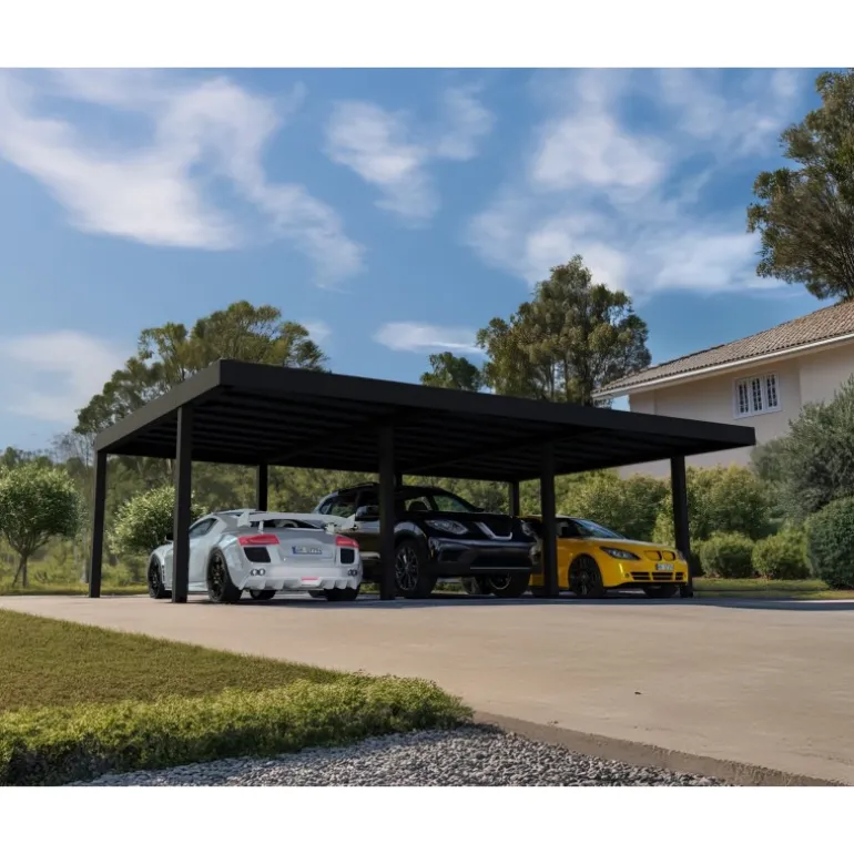 Canopia OSLO Carport in Alluminio 6X9 m Nero