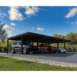 Canopia OSLO Carport in Alluminio 6X12 m Nero