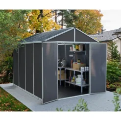 Canopia Rubicon Casetta Da Giardino in Policarbonato Ultra Resistente 303X237X235 cm Grigio Scuro