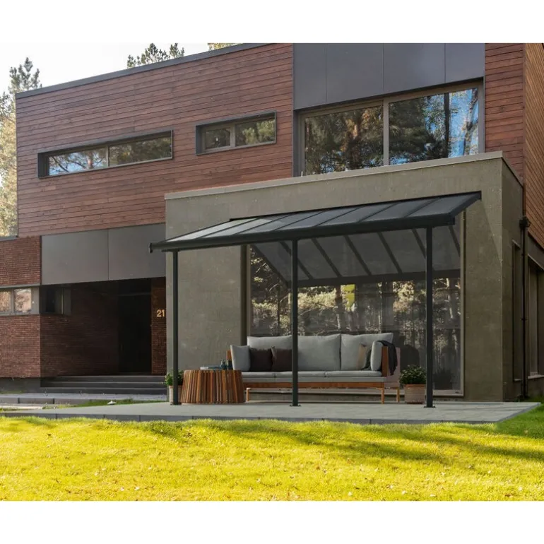 Canopia Sierra Pergola Addossata in Alluminio 3X4.3 m Grigio