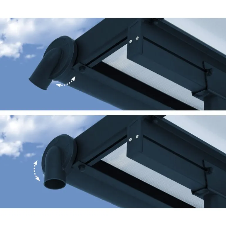 Canopia Sierra Pergola Addossata in Alluminio 3X7.4 m Grigio