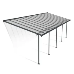 Canopia Sierra Pergola Addossata in Alluminio 3X9.2 m Grigio