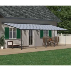 Canopia Sierra Pergola Addossata in Alluminio 3X9.2 m Grigio