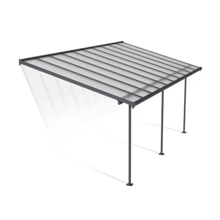 Canopia Sierra Pergola Addossata in Alluminio 3X6.2 m Grigio
