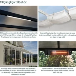 Canopia Sierra Pergola Addossata in Alluminio 3X8.6 m Grigio