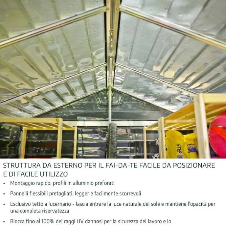 Canopia Skylight Casetta Da Giardino in Policarbonato 378X185X217 cm Grigio Scuro